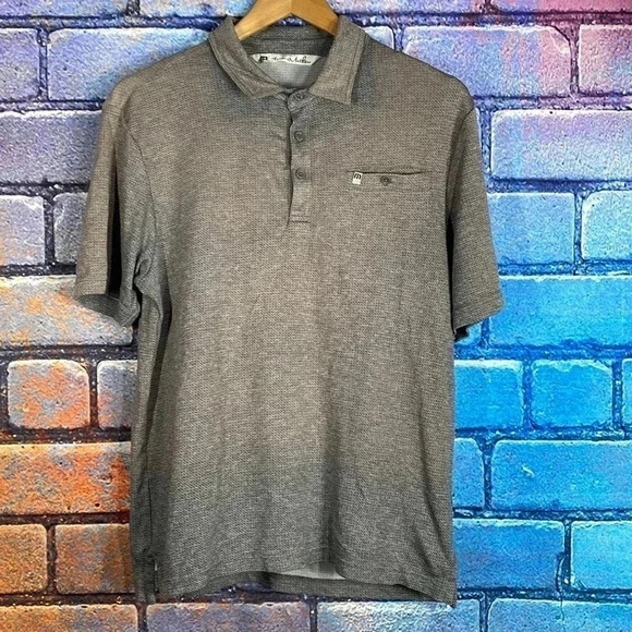 Travis Mathew Gray Polo Shirt Medium - Picture 2 of 7